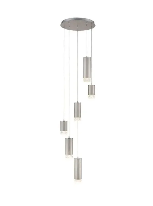 Cordelia 6 Light Satin Nickel Cluster Pendant Light