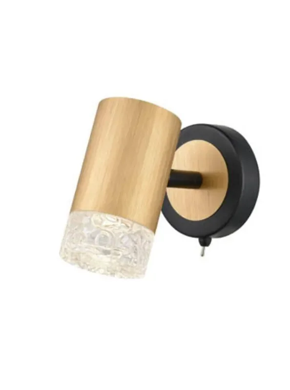 Cordelia Brushed Satin Gold and Black with Adjustable Wall Spotlight
