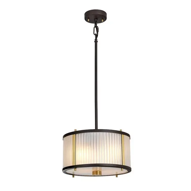 Corona 2 Light Bronze Aged Brass Pendant Light