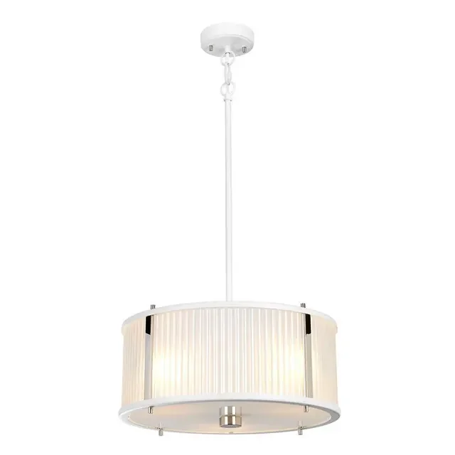 Corona 3 Light White Polished Nickel Pendant Light