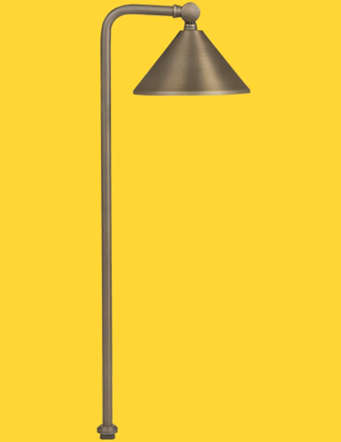 Corona Lighting CL-713B-AB Solid Brass Outdoor Path Light with Adjustable Shade, 12V, 27W SC Bayonet, Antique Bronze