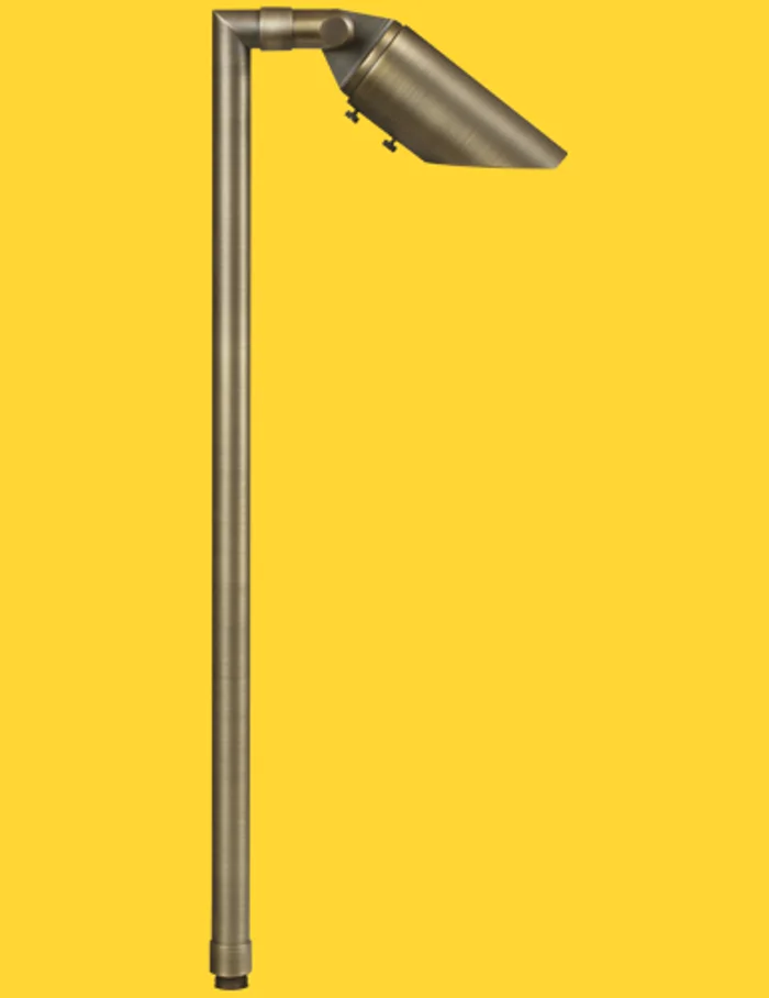 Corona Lighting CL-732B-AB Solid Brass 24″ Outdoor Path Light with Adjustable Shroud, 12V, 50W MR16, Antique Bronze