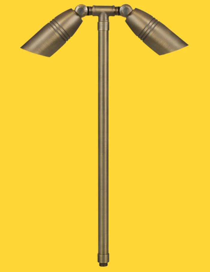 Corona Lighting CL-752B-T-AB Cast Brass 24″ Outdoor Path Light, 12V, 2 x 50W MR16, Antique Bronze