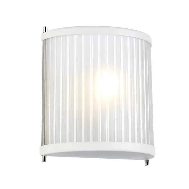 Corona White Polished Nickel Wall Light