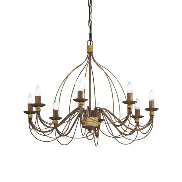 Corte SP8 8 Light Rusty Effect Chandelier