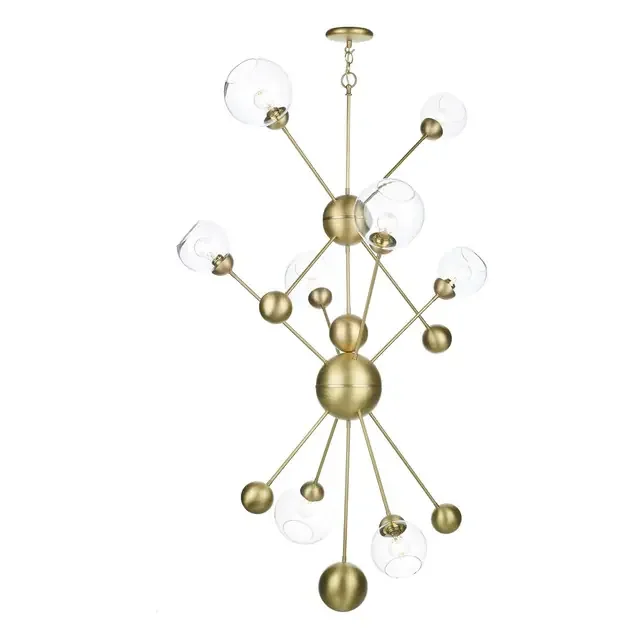 Cosmos 8 Light Butter Brass Pendant Light