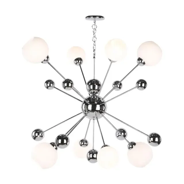 COSMOS 8 Light Horizontal Polished Chrome with Opal Glass Pendant Light