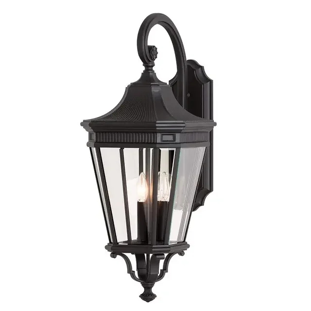 Cotswold Lane 3 Light Black IP44 Wall Light