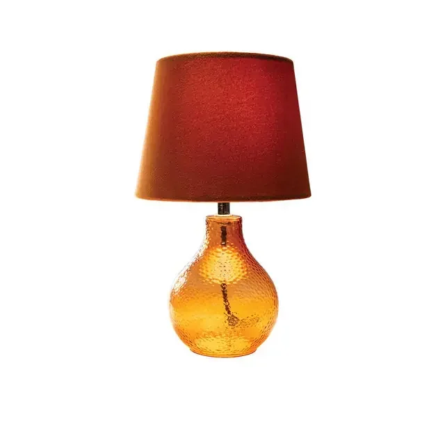 Crawford Orange with Velvet Shade Table Lamp