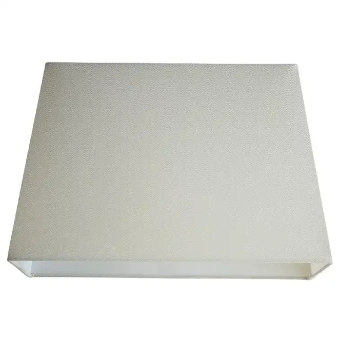 Cream Linen and White Inner Vintage Rectangular Tapered Shade 21″
