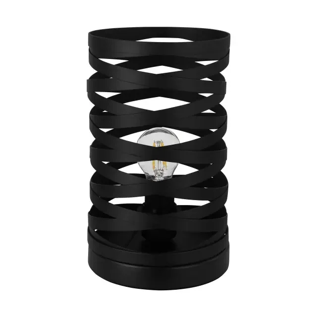 Cremella Black Steel Spiral Cylinder Table Lamp