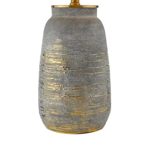 Creon Ceramic Grey and Antique Brass Base Only Table Lamp