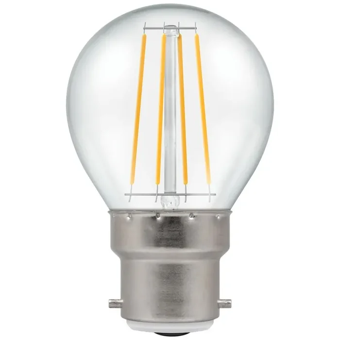 Crompton 5w Warm White 2700k Clear Dimmable LED Round Golfball Bulb, 40w Equivalent