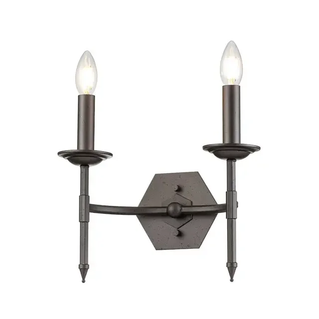 Crown 2 Light Iron Gate Wall Light