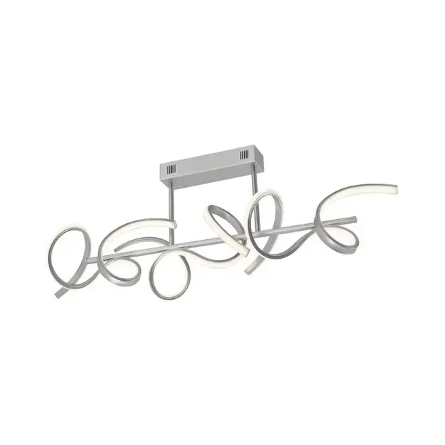 CURLS 3 Light Silver Semi Flush Simply Dim LED Ceiling Light