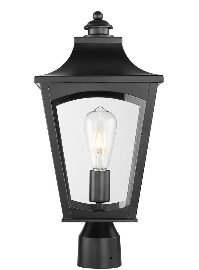 Curry 1-Light Outdoor Post Lantern Powder Coated Black