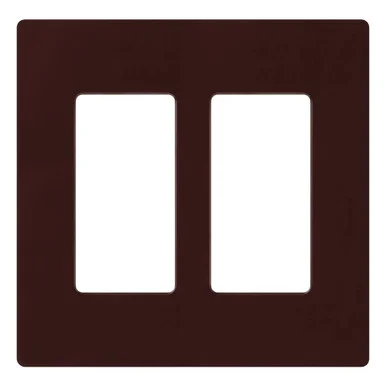 CW-2-BR Claro Wallplate, Gloss Finish, Two-gang In Brown