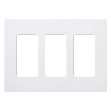 CW-3-WH Claro Wallplate, Gloss Finish, Three-gang In White