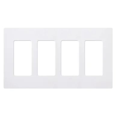 CW-4-WH Claro Wallplate, Gloss Finish, Four-gang In White