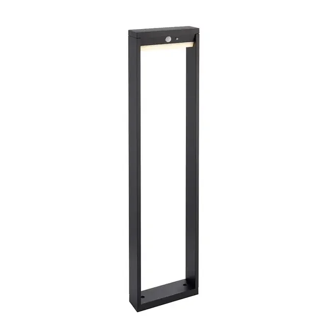 Dannah Textured Black with White Diffuser Tall Solar IP44 LED Bollard