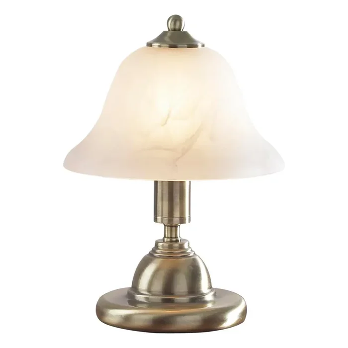 DAR GLO4075 Gloucester Antique Brass & Alabaster Glass Touch Table Lamp (Twin Pack)