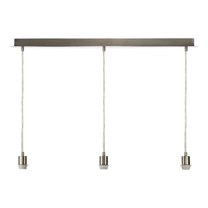 Dar Lighting 3 Light Satin Chrome E27 Suspension With Clear Cable • SP368
