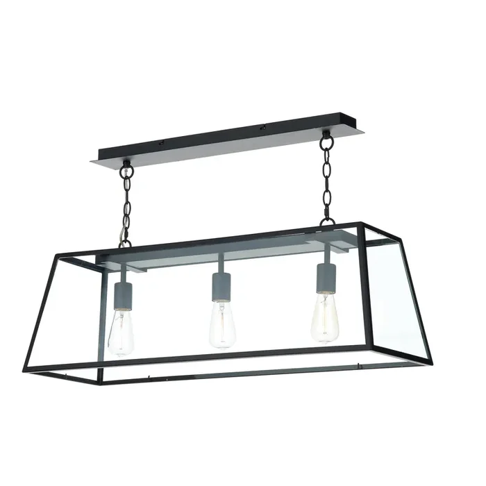 Dar Lighting Academy 3 Light Pendant Black • ACA0322