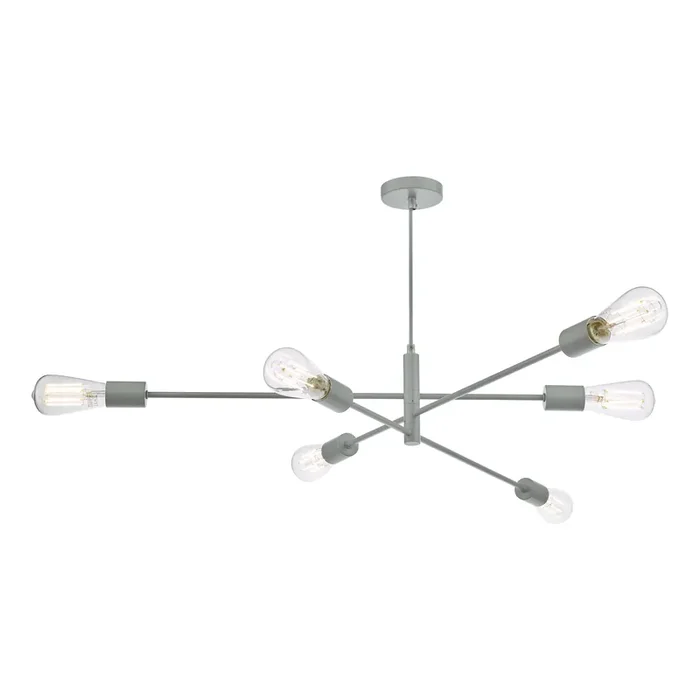 Dar Lighting Alana 6 Light Armed Fitting Matt Grey • ALA0639