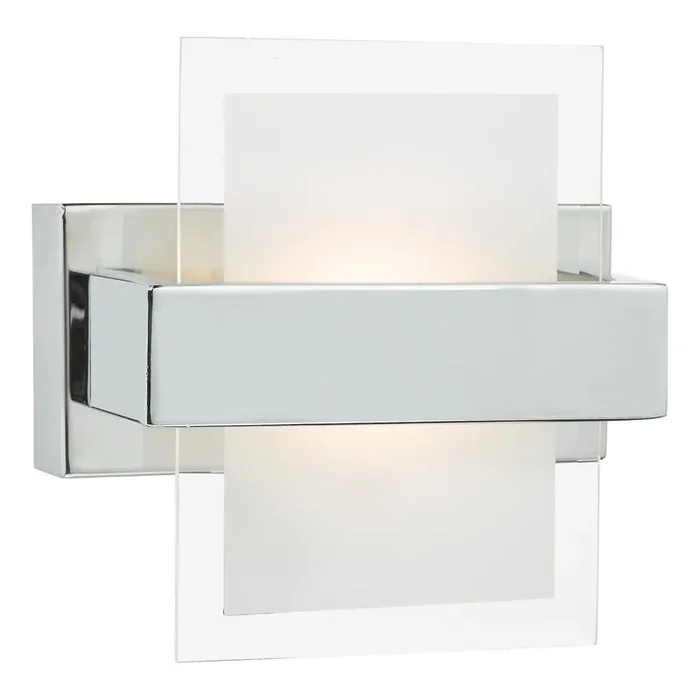 Dar Lighting Apt LED Wall Light Polished Chrome & Glass • APT0750