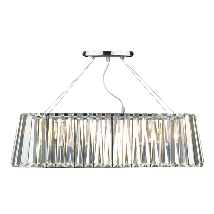 Dar Lighting Cecilia 3 Light G9 Oval Linear Pendant Bar • CEC0350