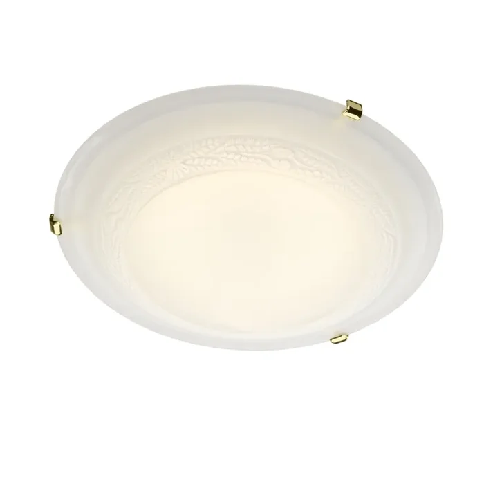 Dar Lighting Damask 50CM Flush Brass & Glass • DAM482