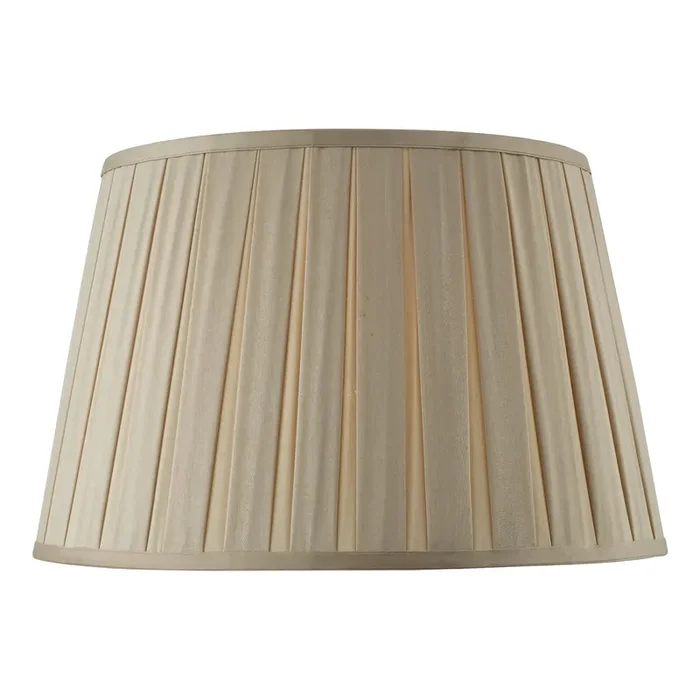 Dar Lighting Degas Taupe Faux Silk Tapered Drum Shade 45cm • DEG1829