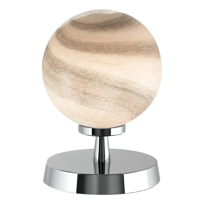 Dar Lighting Esben Touch Table Lamp Polished Chrome With Planet Glass • ESB4150-07