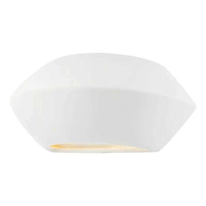 Dar Lighting Foden Ceramic Wall Washer White Unglazed • FOD372