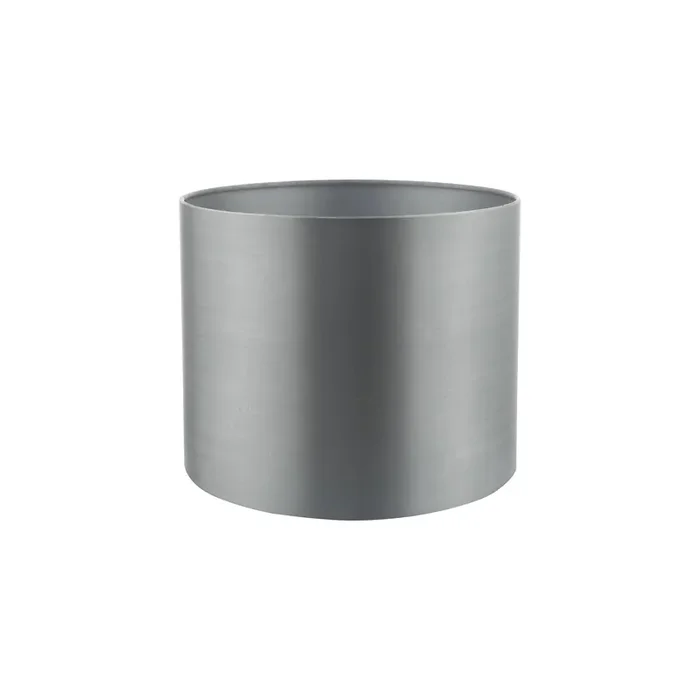 Dar Lighting Hilda Grey Faux Silk Drum Shade 12cm • HIL0539