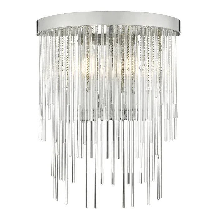 Dar Lighting Isla 2 Light Wall Light Polished Chrome And Clear Glass • ISL0950