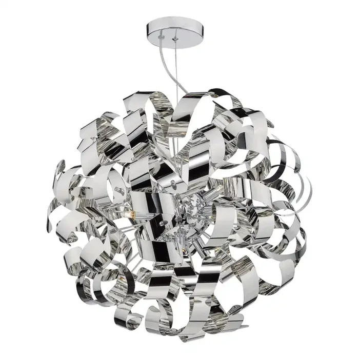 Dar Lighting Rawley 9 Light Pendant Polished Chrome • RAW1355