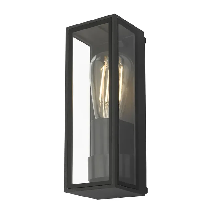 Dar Lighting Taryn Outdoor Wall Light Matt Grey Glass IP65 • TAR1639