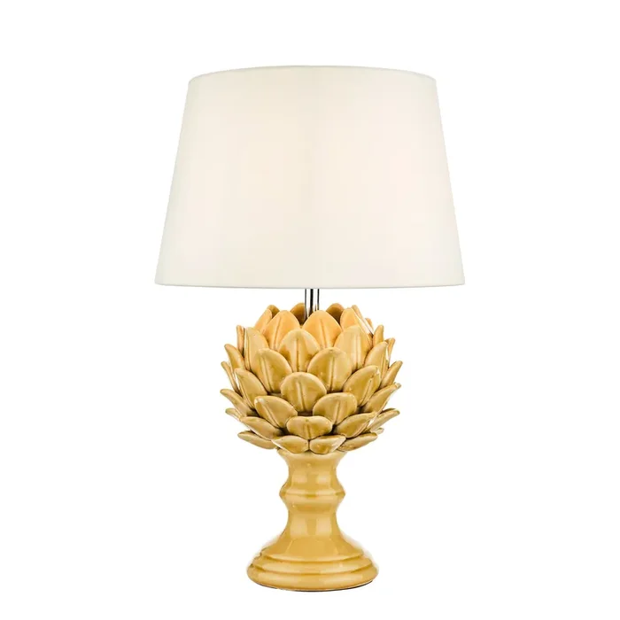 Dar Lighting Violetta Table Lamp Yellow Ceramic Base Only • VIO4226