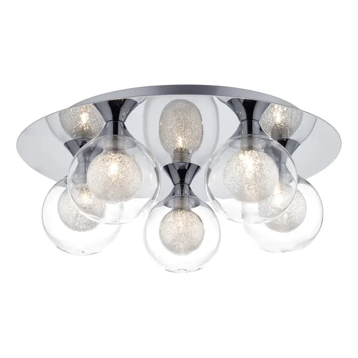 Dar Lighting Zeke 5 Light Flush Polished Chrome • ZEK5450