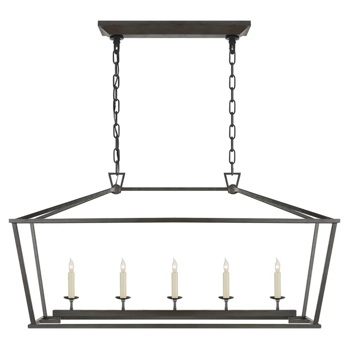 Darlana Five Light Linear Pendant, Aged Iron