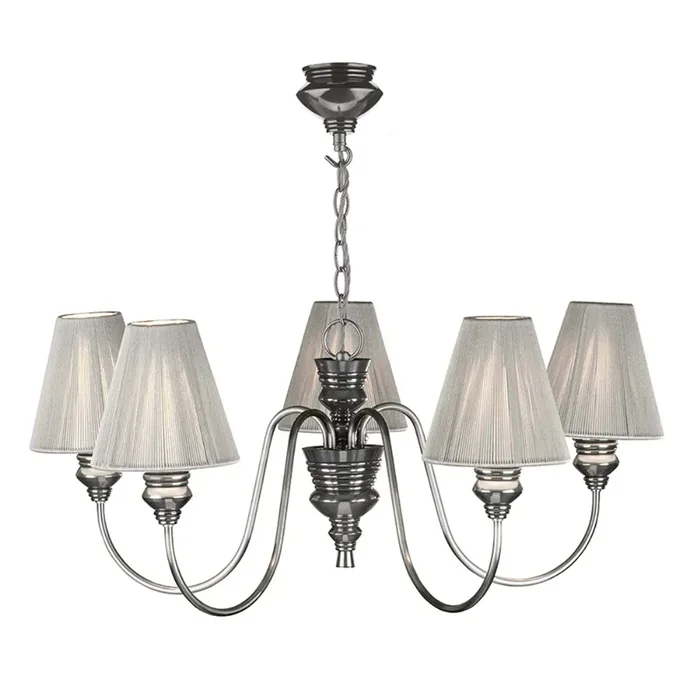 David Hunt Lighting DOR0567 Doreen 5 Light Pewter Ceiling Light