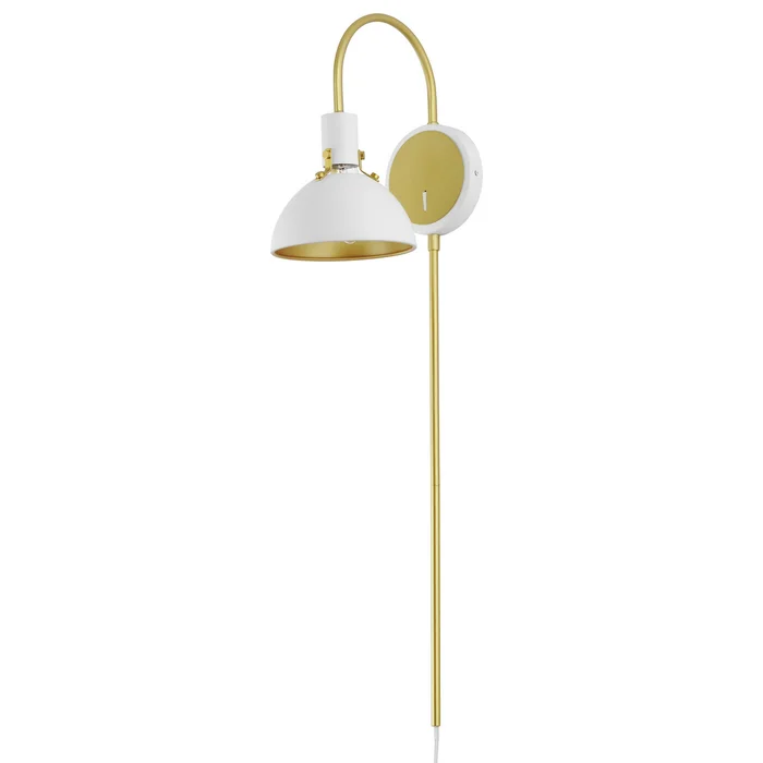 Dawn One Light Wall Sconce in White/Satin Brass (16|12041WTSBR)