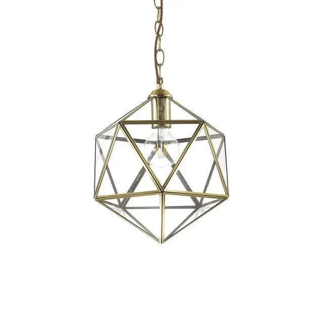 Deca SP1 Antique Brass with Clear Glass 28cm Pendant Light