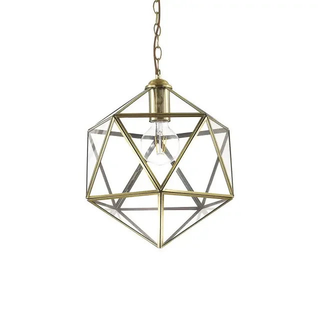 Deca SP1 Antique Brass with Clear Glass 50cm Pendant Light