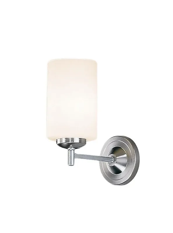 Decima Satin Nickel with Opal Cylinder Wall Light