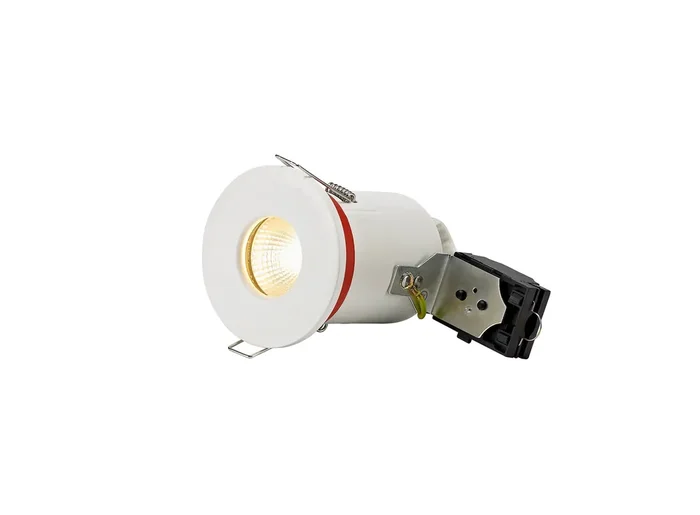 Deco Agni GU10 Fixed Fire Rated Downlight, White, IP65, Cut Out 75mm • D0443