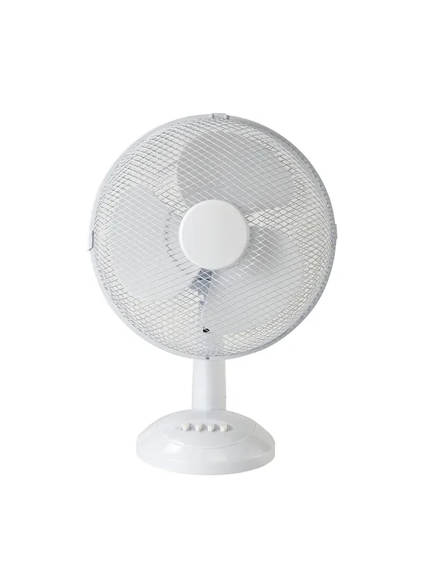Deco Airo 40W 12″, 3 Speed Oscillating Desk Fan, White • D0433