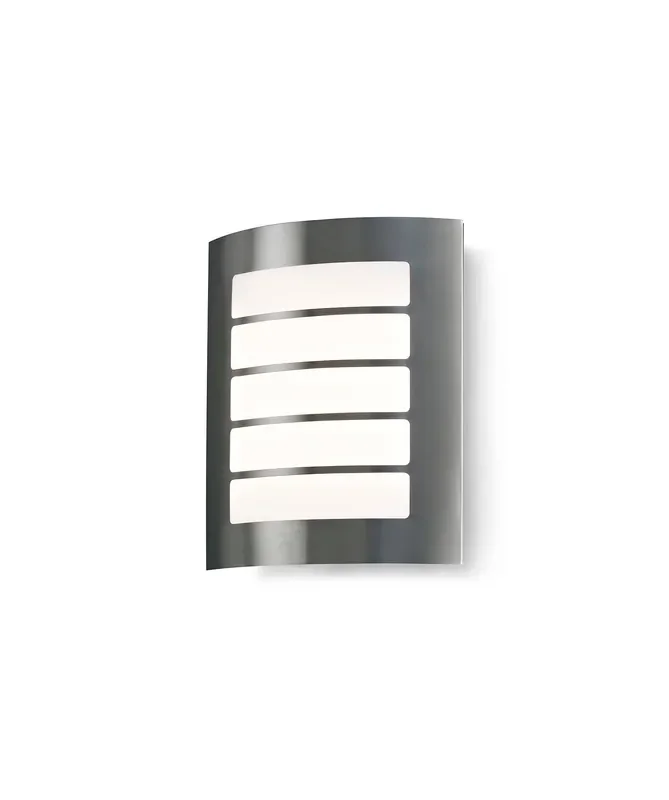 Deco Allegra Flush Wall Lamp 216mm x 178mm With Rectangular Slot Cover, 14W LED IP44, Ext/Interior, 4000K, Stainless Steel /Frosted PC Diffuser • D0263