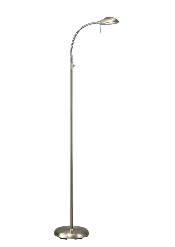 Deco Bamberg Floor Lamp 1 Light G9 Satin Nickel • D0120